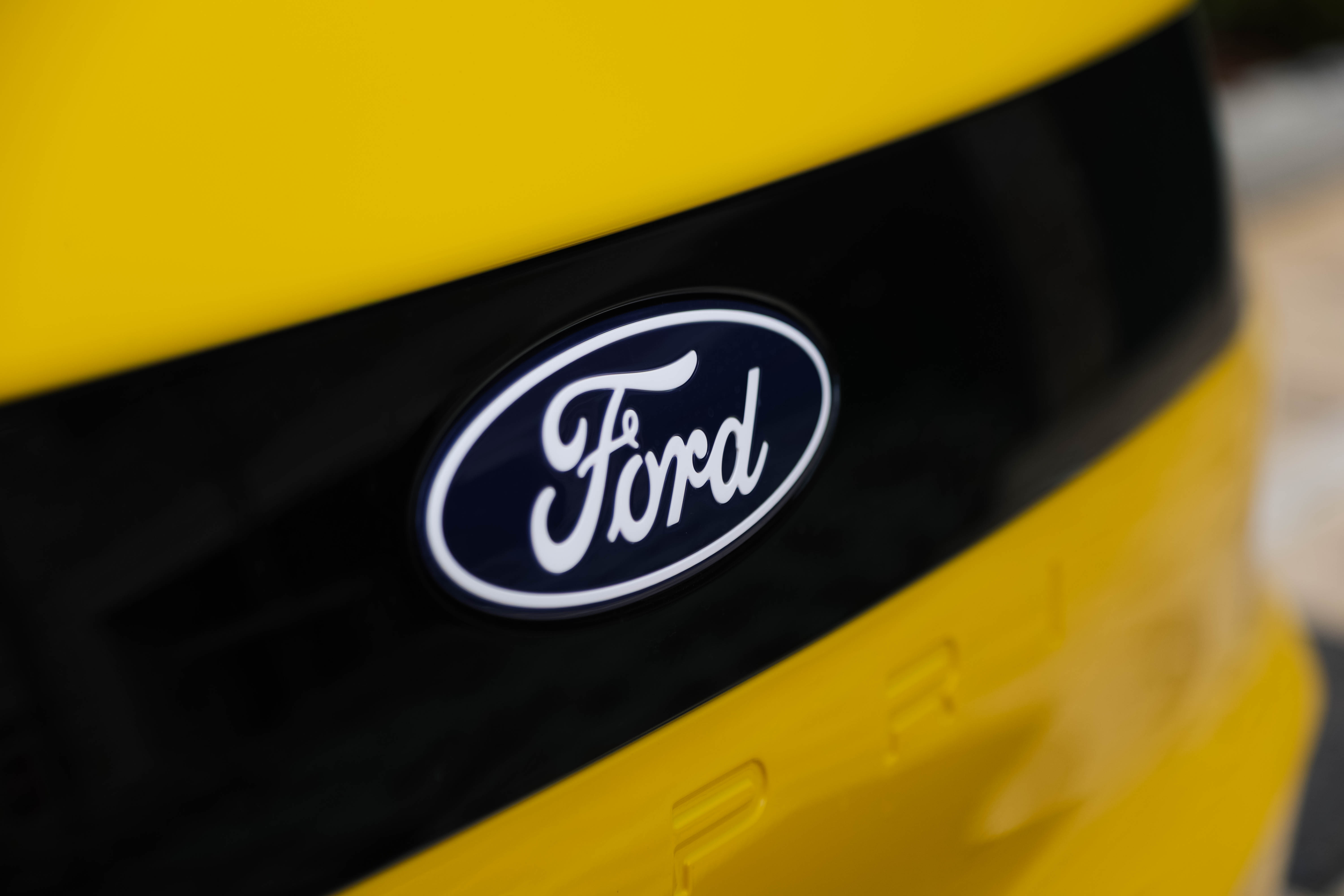 Ford badge detail on all-electric Ford Capri